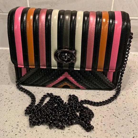 NWT! COACH COLORBLOCK QUILTED BOWERY LEATHER CROSSBODY BAG - Picture 1 of 10